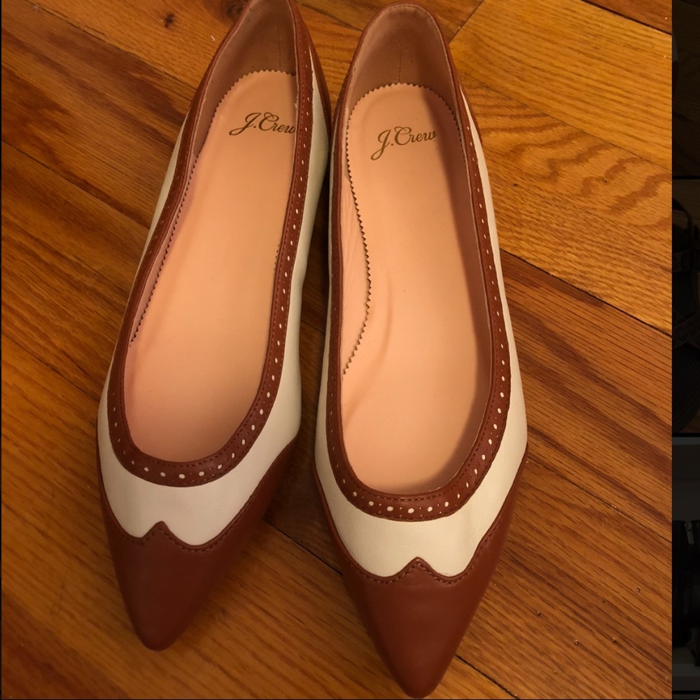 Leather jcrew flats size 9